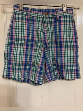 J. Bailey Pete Shorts Preppy Multicolor Green/Blue Southern Coastal Pattern 5